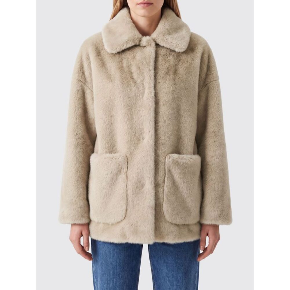 Herno Women Faux Fur Coat Herno With Classic Collar And Dropped Shoulders
